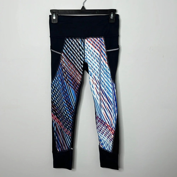 Athleta Mosaic Relay Cropped Mesh Side Pocket Leggings - Picture 1 of 10